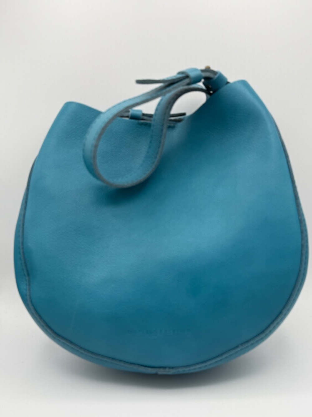 NIB Portland Leather Goods Pebbled Blue Sky Medium Olivia Shoulder Bag *Unicorn*